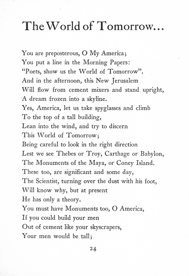 Prize Poems of the 1939 New York World's Fair