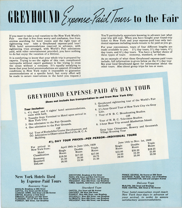 Greyhound to and Through New York World's Fair