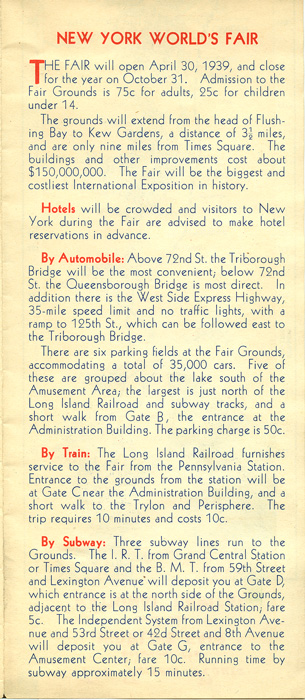 Fastest Route Between World's Fair and Washington DC
