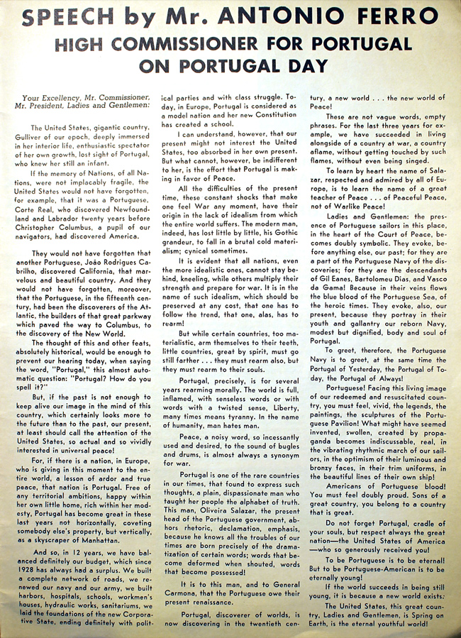 Portugal 1939 Fair Brochure