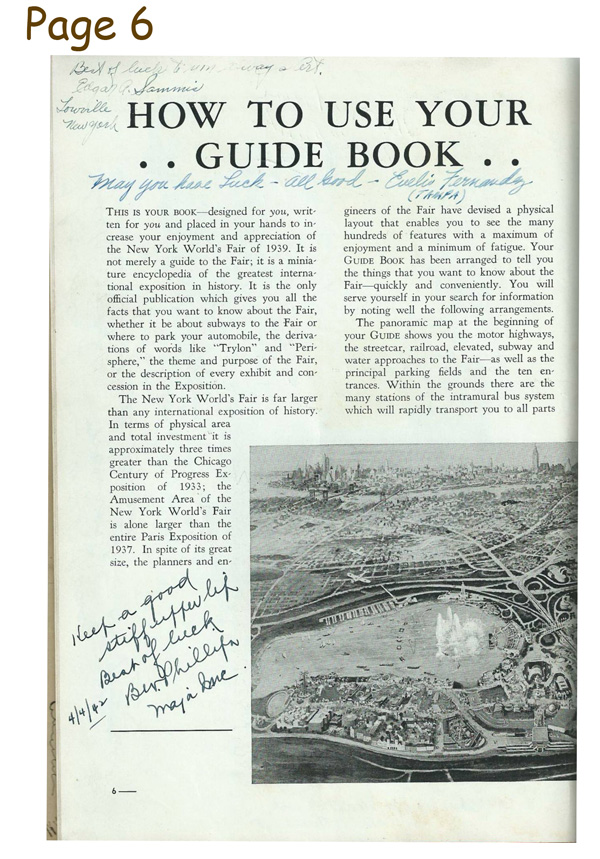 Signed 1939 Guide Book