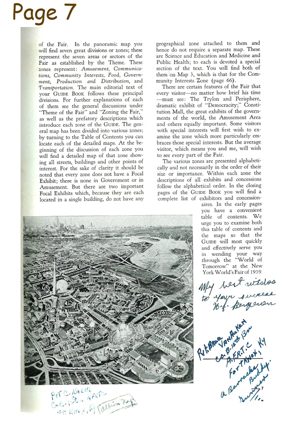 Signed 1939 Guide Book