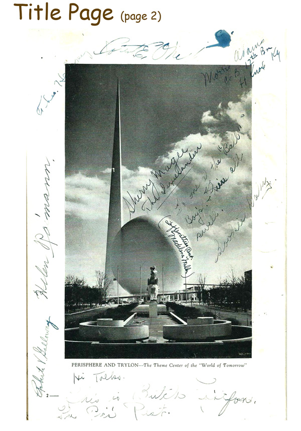 Signed 1939 Guide Book