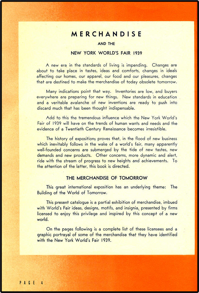 1939 World's Fair Licensed Merchandise