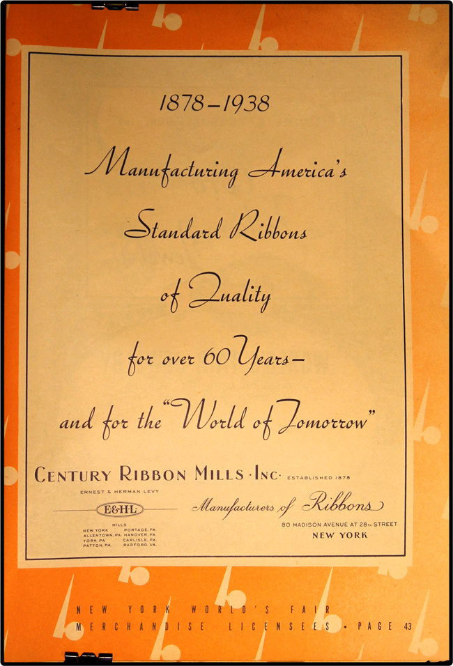 1939 World's Fair Licensed Merchandise