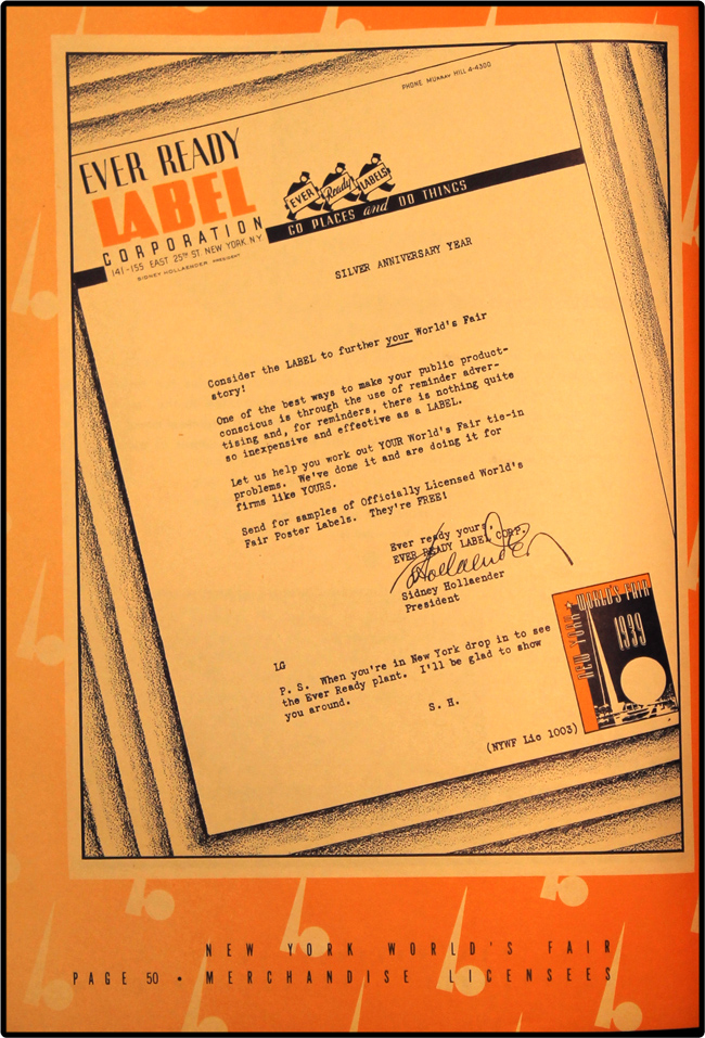 1939 World's Fair Licensed Merchandise