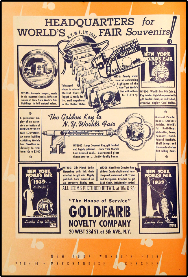 1939 World's Fair Licensed Merchandise