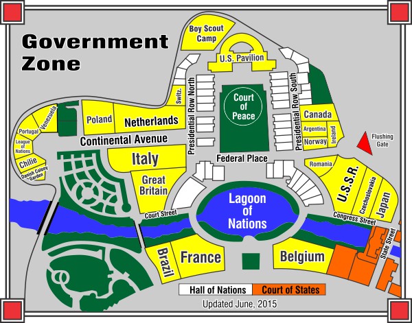 1939 New York World's Fair - Government Zone Map