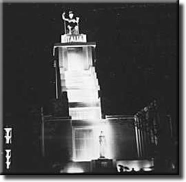 Italian Pavilion at night.