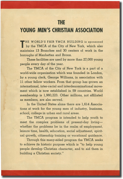 1940 YMCA Brochure