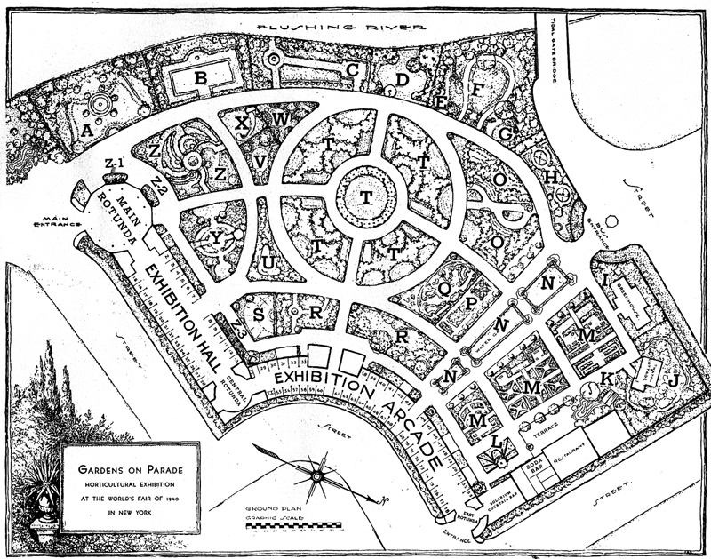 Map of the Gardens on Parade - 1940