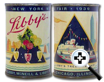 Advertising giveaway bank - Souvenir lithographed tin bank advertising Libby's juices