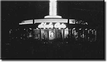 Schaefer Beer Pavilion at night 