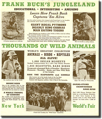 Frank Buck's Jungleland - Flyer