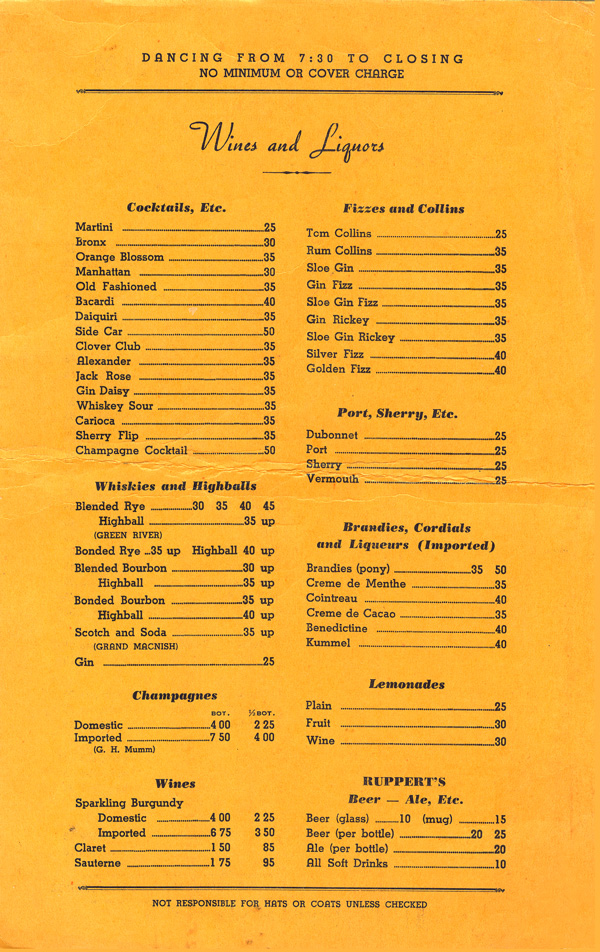 Midway Inn Menu