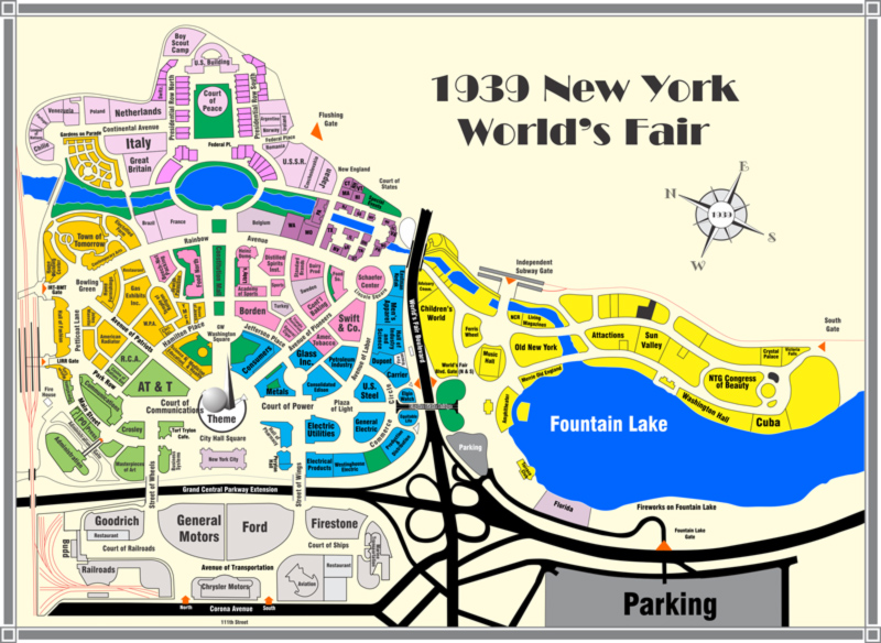 Map of the 1939 NY World's Fair