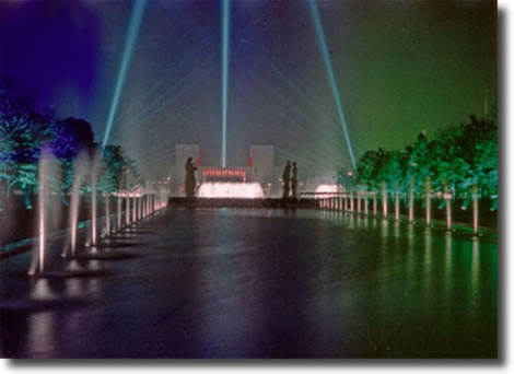 Federal Build down Constitution Mall at Night