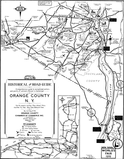 Orange County New York Chamber of Commerce World's Fair Map