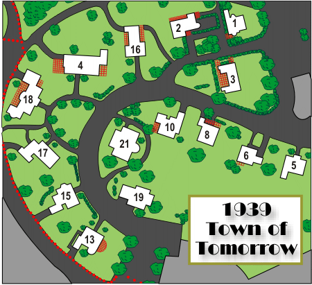 Town of Tomorrow Map - 1939 New York World's Fair - Community Interests Zone 