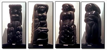 Hand-carved statues