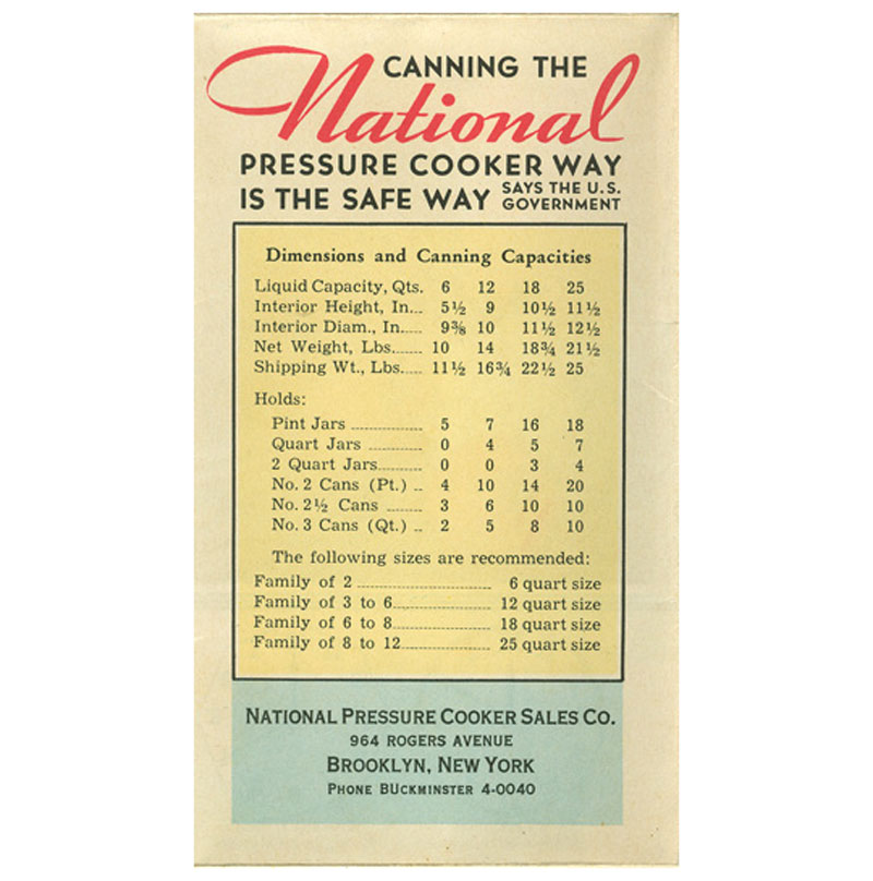 Nation Pressure Cooker Brochure