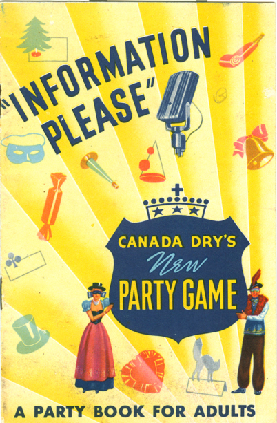 Canada Dry's Party Games Booklet