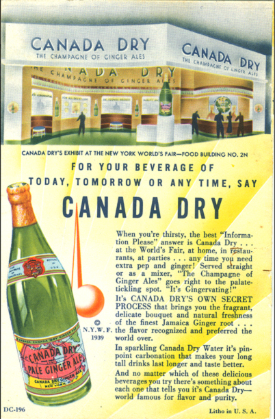 Canada Dry's Party Games Booklet