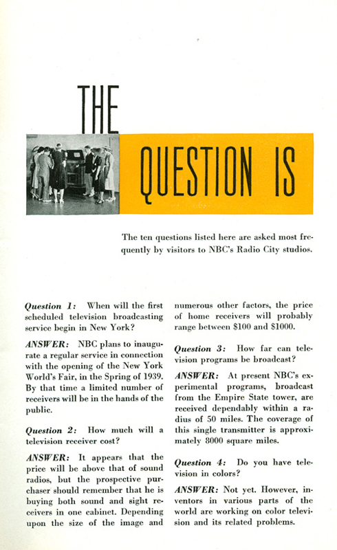 NBC Television - NBC Booklet