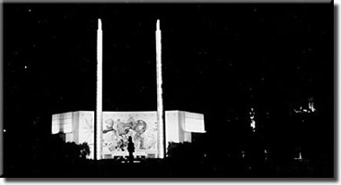 Communication Building  at Night