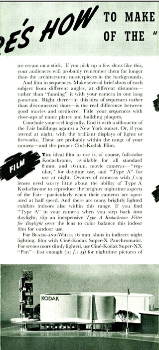Cine-Kodak at the Fair Flyer 1939
