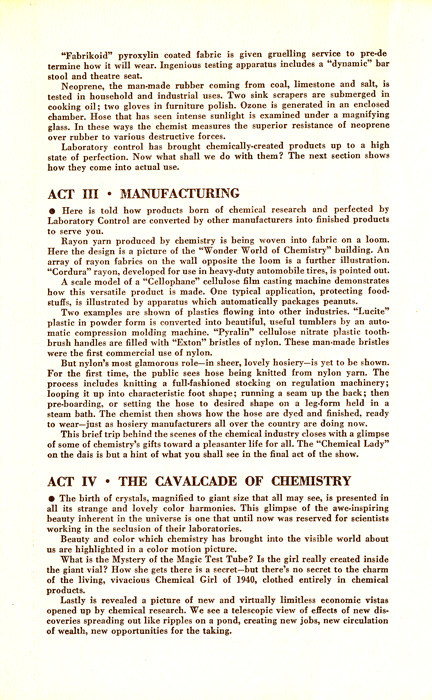 The 1940 Wonder of Chemistry