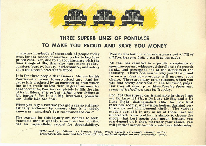 Pontiac - General Motors Second Lowest Price Car
