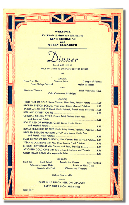 Red Lion Inn Menu