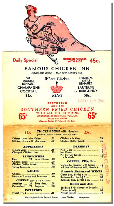 Famous Chicken Inn - Menu